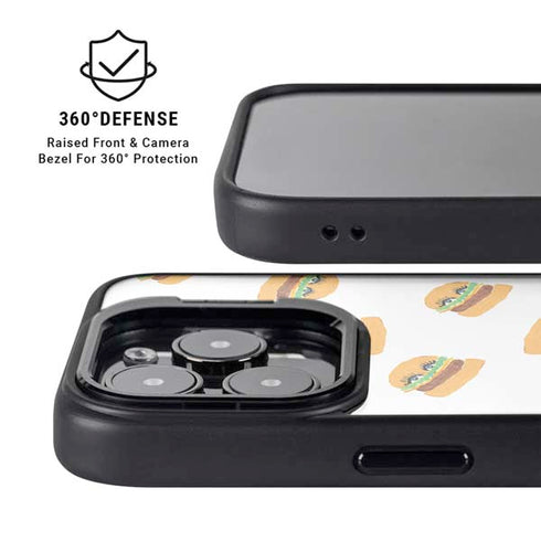 Bouffants and Broken Hearts Cute Burgers iPhone 16 Pro Kickstand Case